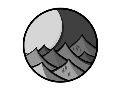 Mountains block colour design grey illustration procreate