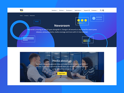 Design for Newsroom Section 1ci circles design flat geometry gradient illustration layout ui ux vector web website