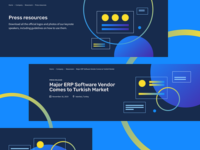 Graphics for Newsroom 1ci abstract design circles design flat geometry gradient icon illustration layout newsroom ui ux vector web website