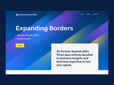 Landing page for 1Ci Partner Summit 2021