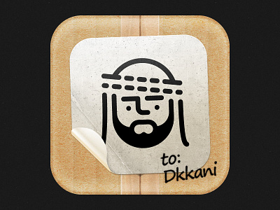 Dkkani box cardboard icon iphone sticker tape