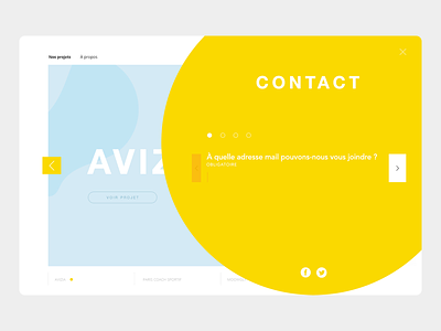 Contact page adresse contact design form formulaire mail minimal ui ux website yellow