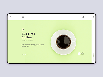 Homepage Coffee challenge design green homepage inspiration interface minimalist ui uiux ux