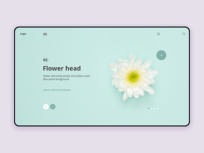 Homepage Flowers blue challenge design homepage interface minimalist ui ux