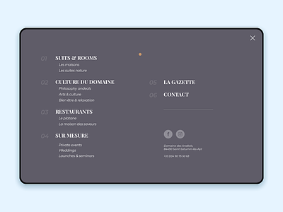 Andeols Menu [fullscreen] burger design fullscreen interface menu minimalist typography ui ux