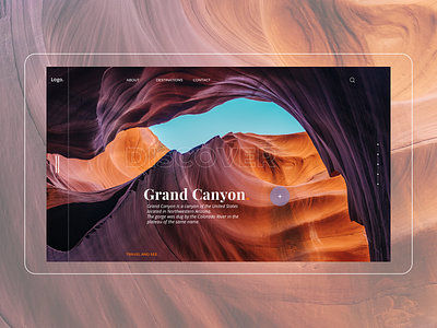 Homepage Canyon canyon challenge design homepage interface minimalist paysage typography ui ux