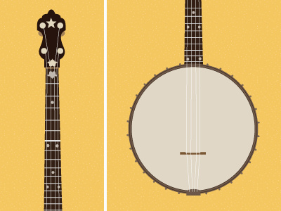 Banjos & Bluegrass banjo illustration