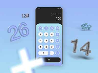 UI Challenge - Calculator calculator contrast dailychallenge dailyui dailyui004 dimension gradient interface photoshop ui ux xd