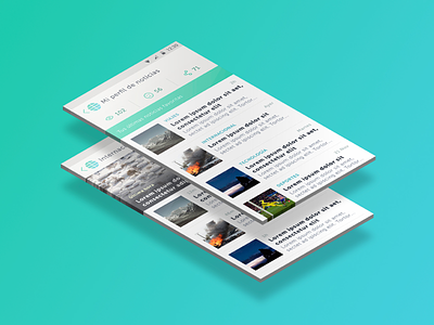 Android app for News android app blue design green material news ui ux