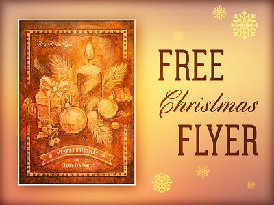 Free Handmade Christmas Flyer Vol. 2 christmas flyer free free psd freebie grunge handmade new year psd retro template vintage