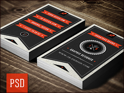 Retro Designer Business Card PSD Template