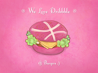 Burger Shot By Digital Space art design digital painting drawing dribbble hand drawn handmade icon illustration painting photoshop pink