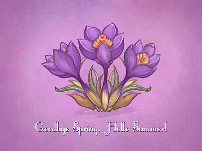 Goodbye Spring. Hello Summer! art design digital painting drawing dribbble hand drawn handmade icon illustration painting photoshop purple