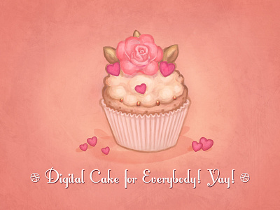 Digital Cake from Digital Space art design digital painting drawing dribbble hand drawn handmade icon illustration painting photoshop pink