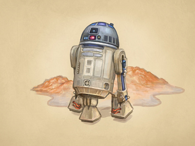 R2D2 art design digital painting drawing hand drawn icon illustration painting photoshop r2d2 star wars tatooine