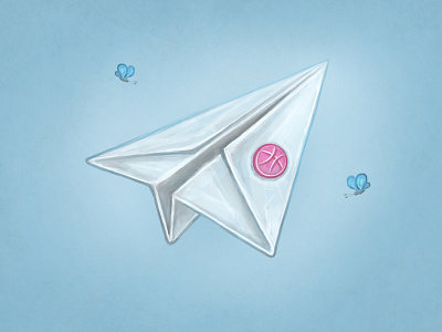 Dribbble Mail art blue design digital painting drawing hand drawn handmade icon illustration painting photoshop plane