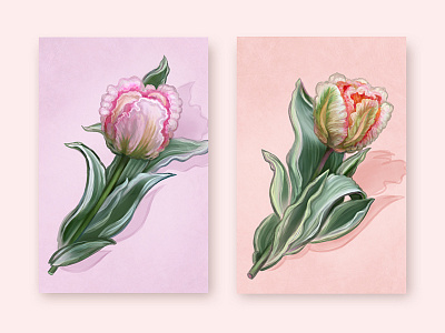 Beautiful Tulips art design digital painting drawing flowers hand drawn handmade icon illustration painting photoshop pink