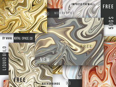 5 Free Liquid Gold Backgrounds art background backgrounds digital painting free free psd freebie gold hand drawn liquid painting photoshop psd template texture textures