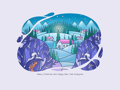 Follow Your Dream. A Fragment art blue flat forest green hand drawn holiday illustration line art navy orange pink procreate purple teal violet white