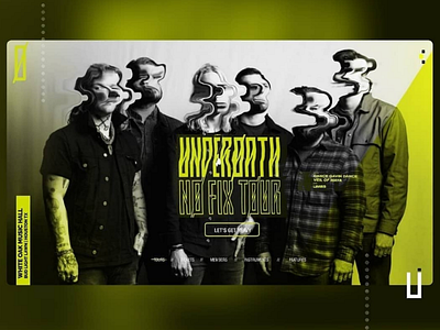 Underoath band development freelance heavy metal music ui underoath ux web yellow