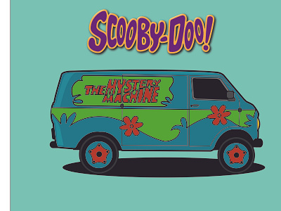 the mystery machine from Scooby doo design flat illustration scooby doo simple vector