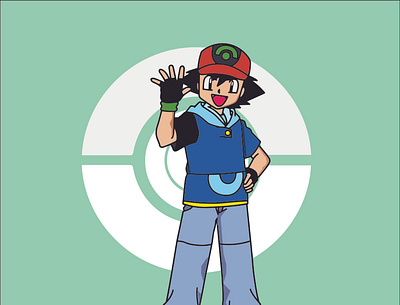 POKEMON ASH design flat flatdesign illustration pokemongo simple vector