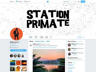 Twitter for Station Primate Podcast brand design design logo logo design