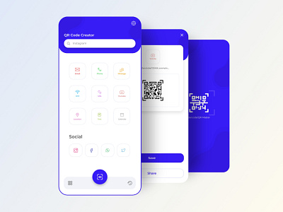 QR Code Creator. adobexd android app design app appdesign barcode qrcode ui uiux ux