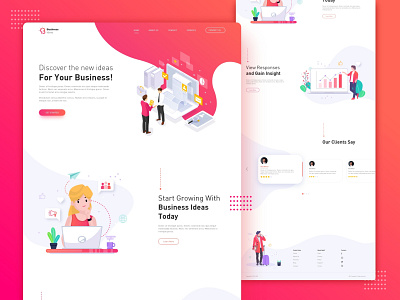 Discover the Business Ideas. adobexd illustration landing page design landingpage webdesign uiux ui uiux ux web design webdesign webpagedesign