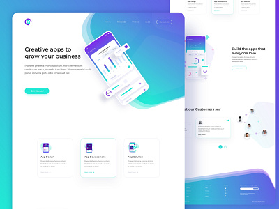 App Landing Page adobe illustrator adobexd appdesign appdesigner illustration landingpage webdesign uiux logo ui uiux ux