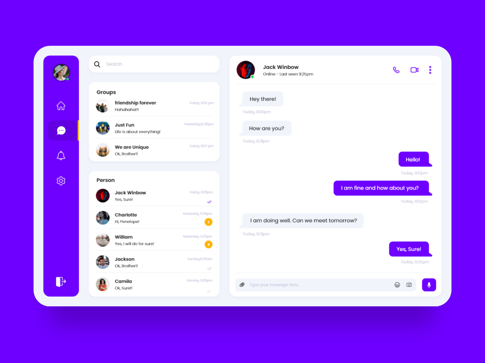 Daily UI Design Challenge | Day 13 | Direct Messaging by DesignSense on ...