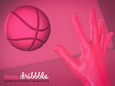 Hello, Dribbble 3d c4d danil bashenko design firstshot hello dribbble