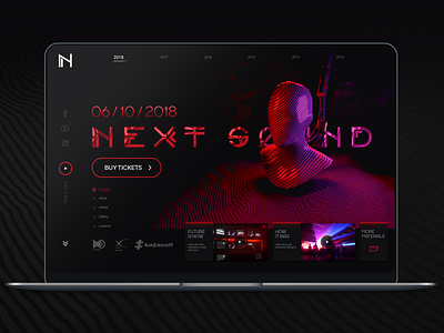 Next Sound Festival UI/UX Design 3d branding c4d danil bashenko festival branding next sound photoshop uiux web design website