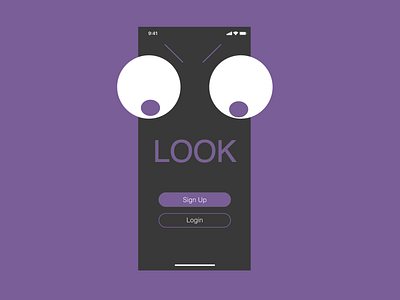 Fun Login Screen app design black dark fun ios mobile mobile ui purple random sign in ui ux