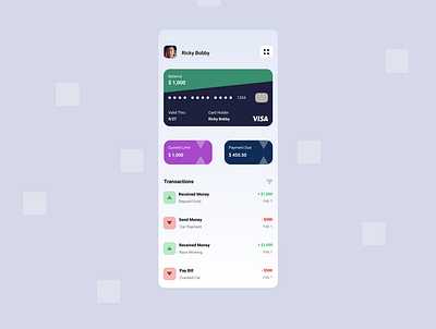 Credit Card App app credit card credit cards design finance minimal mobile user interface ux visa