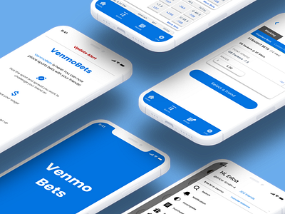 Venmo Bets Feature Concept app app design betting blue design figma ui ux venmo