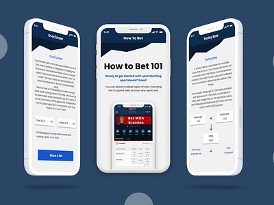 Sports Betting Learning Feature app app design blue design figma ios minimal mobile ui ux