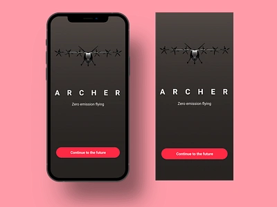 Archer Air Taxi (Uber of the air) app app design branding dark design figma minimal mobile mobile ui ui ux