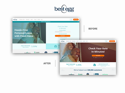 Best Egg Before & After before and after concept design desktop redesign website