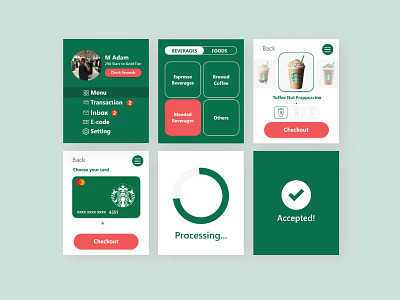 Redesign Starbucks Apps on iWatch adobexd app branding design innovative iwatch mobile app design product design solution ui ux