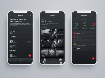 Workout and diet plan 2020 app bodybuilder branding care creative design design dribbble exercise app fitness app gym health app hello dribble mealplan product design ui ux weight loss weightlifting workout