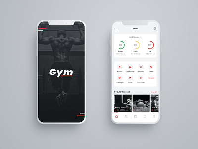 Splash And Home Screen 2020 app branding creative design creator design dribbble exercise app fitness fitness app health health app hello dribble logo meal planner meal prep ui uiux ux workout