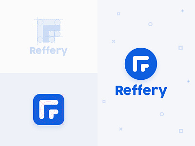 Reffery logo app appdesign applogo blue branding design dribbble goldenratio grid design grid logo gridlogo hello dribble icon illustrator invite logo logocreator logodesign logotype mobile app