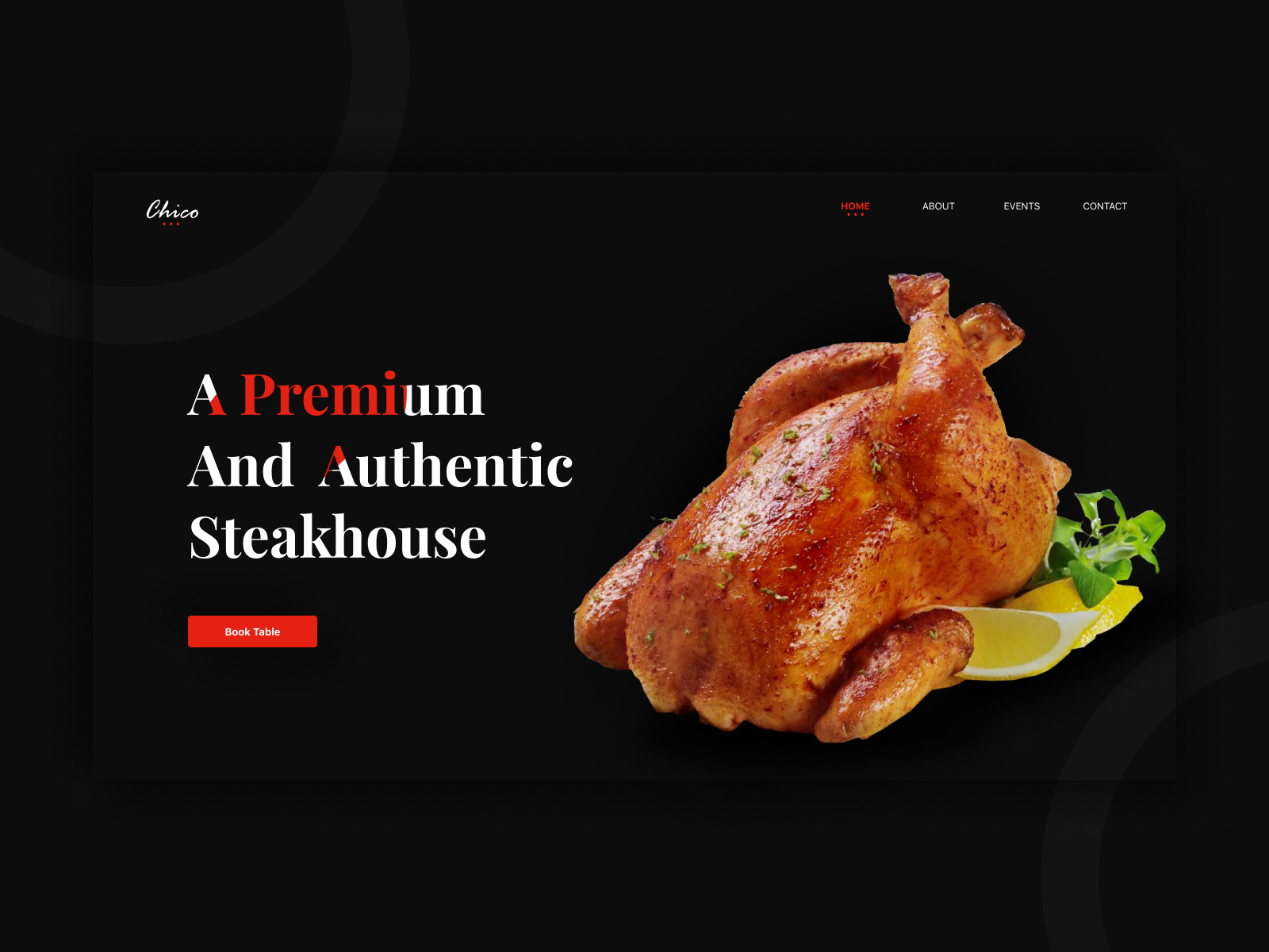 Homepage Restaurant by Pop Daniel M on Dribbble