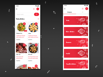 Chini Restaurant App app food mobile product design ui ux