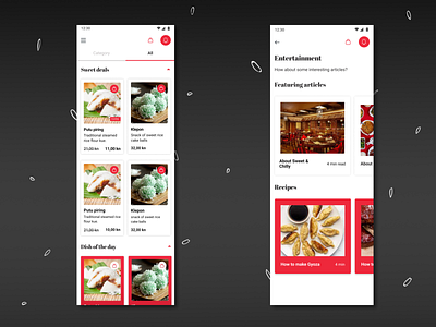 Chini Restaurant App app cuisine design food mobile order restaurant ui ux