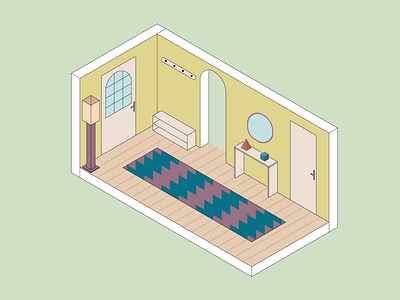 isometric hallway