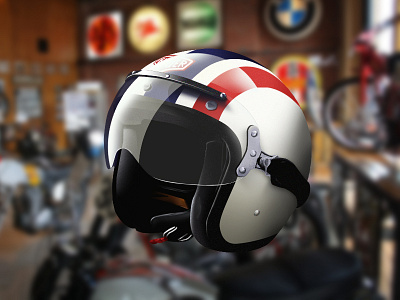 Helmet Illustration final helmet icon illustration photoshop steve mcqueen tag heuer