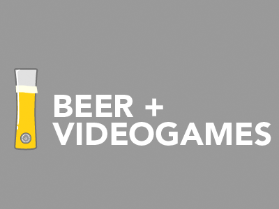 Beer + Videogames beer for fun logo mmmmm videogames yellow
