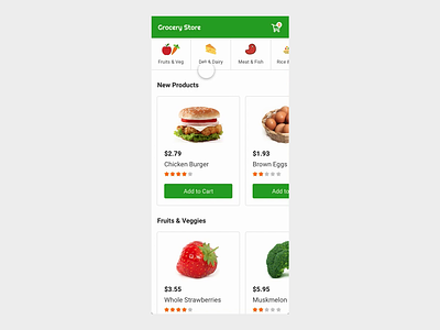 Micro Interaction for Grocery Store App adobe xd ecommerce app madewithxd micro animation micro interaction micro interactions mobile animation mobile app playoff playoffs xddailychallenge